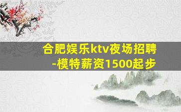 合肥娱乐ktv夜场招聘-模特薪资1500起步